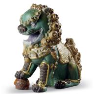 Lladro Oriental Lion Sculpture. Green. Limited Edition 01001987