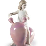 Lladro My Seesaw Balloon Girl Figurine Pink 01009367
