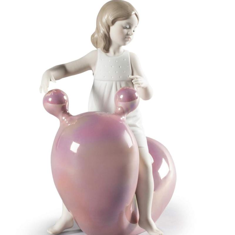 Lladro My Seesaw Balloon Girl Figurine Pink 01009367