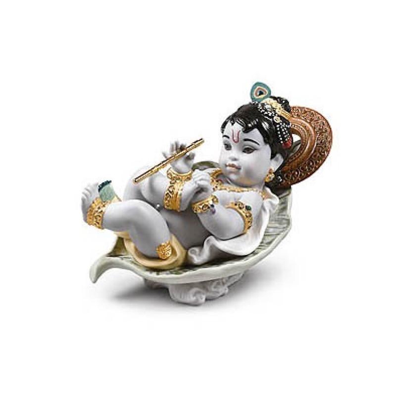 Lladro Krishna on Leaf Figurine 01009370