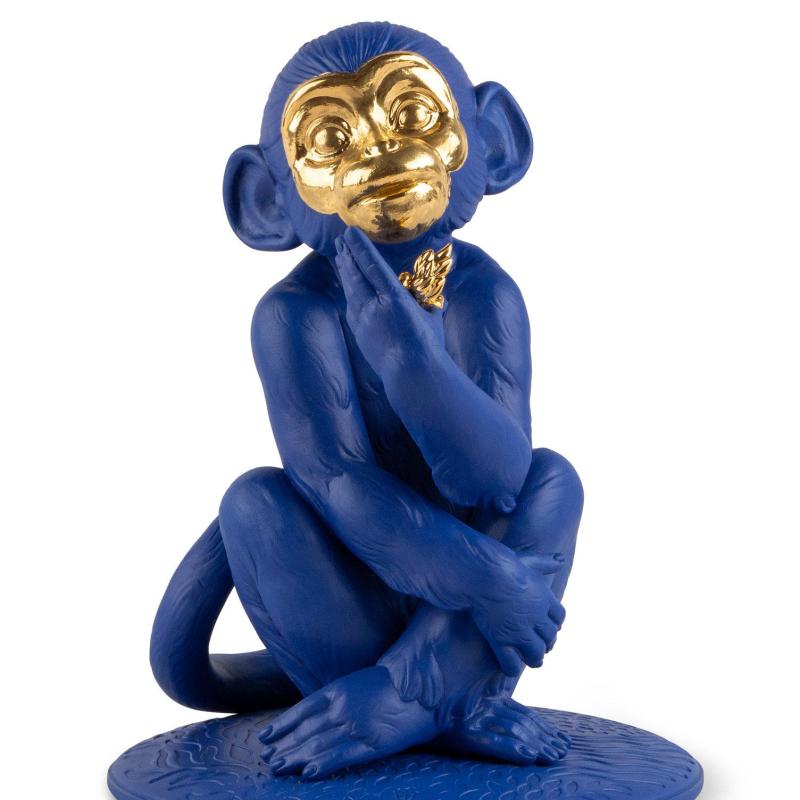 Lladro Little monkey Blue-Gold 01009548
