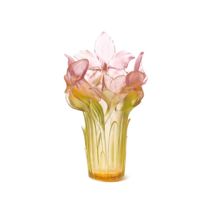 Daum Crystal Amaryllis Pink Vase 03534-1