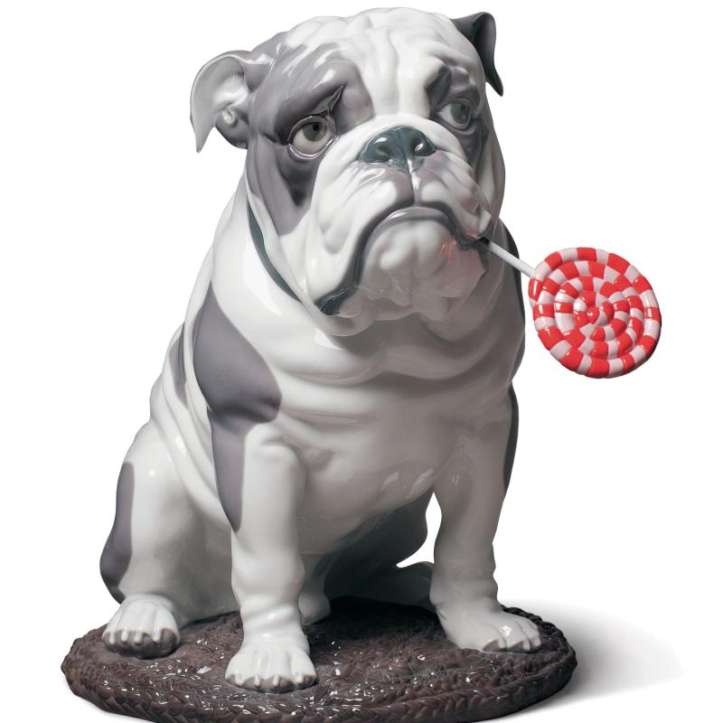 Lladro Bulldog with Lollipop Dog Figurine 01009234
