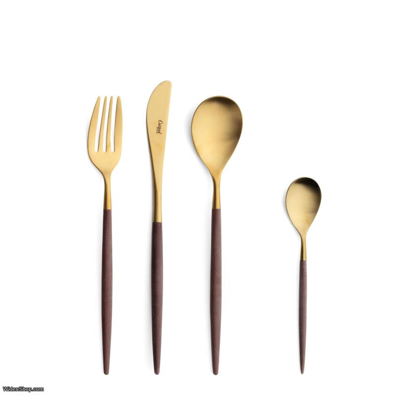 Cutlery MIO BROWN GOLD - Matte Brushed Gold Plated 24 SET