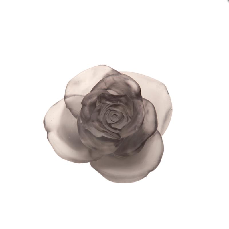 Daum Rose Passion Decorative Flower GRAY Art Glass Made in France