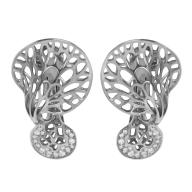 Diamonds 18 Karat White Gold Tree Mushroom Earrings. E0092-10/1