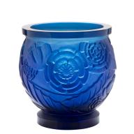 Daum Blue Medium Vase Empreinte 375ex