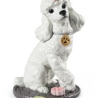 Lladro Poodle with Mochis Dog Figurine. 01009472
