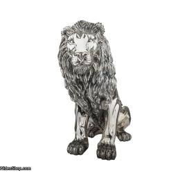 Silver Guardian Lion Statue SKU: 7514