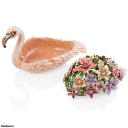 Jay Strongwater Clover Floral Flamingo Box SDH7456-256