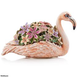 Jay Strongwater Clover Floral Flamingo Box SDH7456-256