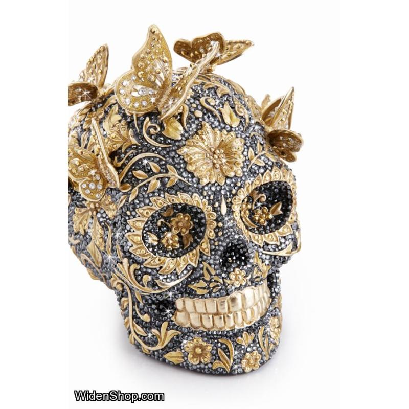 Jay Strongwater Frida Pave Skull with Butterflies Figurine SDH1909-270
