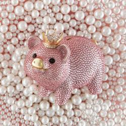 Jay Strongwater  Gatsby Pavé Piggy Bank With Crown SDH6653-206
