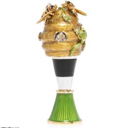 Jay Strongwater  Mead Beehive Wine Stopper & Stand SDH6647-280