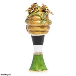 Jay Strongwater  Mead Beehive Wine Stopper & Stand SDH6647-280