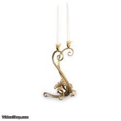 Jay Strongwater Roselyn Orchid Double Candlestick Golden SDH2356-232