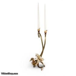 Jay Strongwater Roselyn Orchid Double Candlestick Golden SDH2356-232