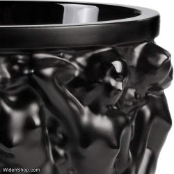 Lalique Crystal Black Bacchantes Vase Small