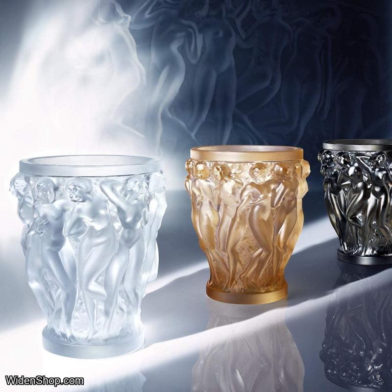 Lalique Crystal Clear Bacchantes Vase Small