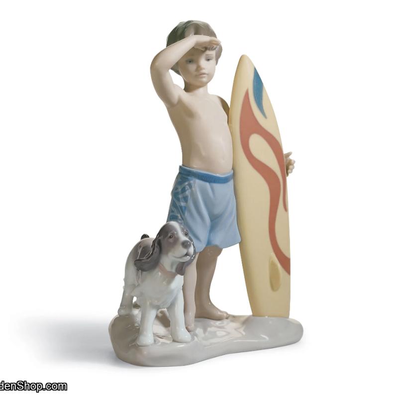 Lladro Surf's Up Boy Figurine 01008110