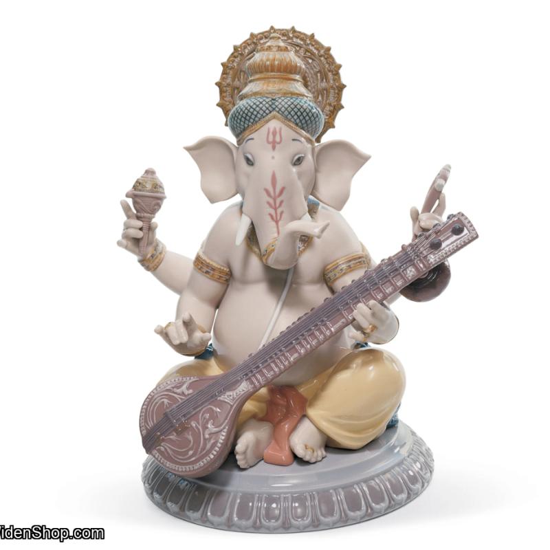 Lladro Veena Ganesha Figurine 01008288