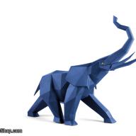 Lladro Elephant (blue) Sculpture 01009560