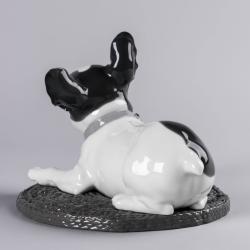 Lladro French Bulldog with Macarons Dog Figurine 01009398