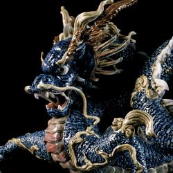 Lladro Great Dragon Sculpture Blue enamel Limited Edition 01001935