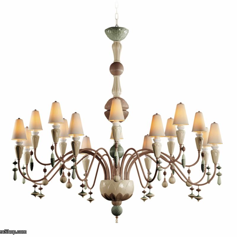 Lladro Ivy and Seed 16 Lights Chandelier. Large Flat Model. Spices (CE/UK) 01023876