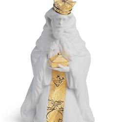 Lladro King Gaspar Nativity Figurine. Golden Lustre 01007144