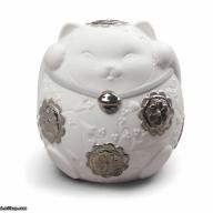 Lladro Maneki Neko II Figurine. Silver Lustre 01009073