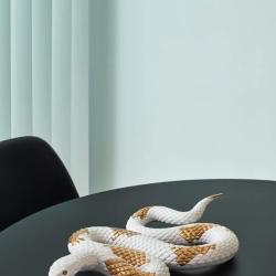 Lladro Snake Sculpture.White-copper 01009683