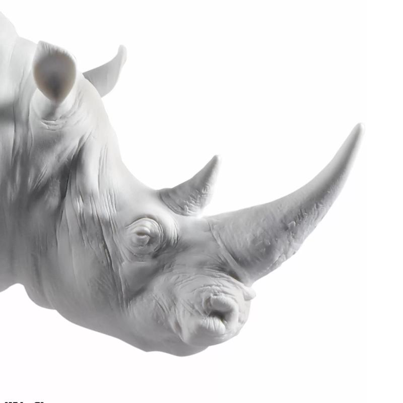 Lladro White Rhino Figurine Matt 01009116