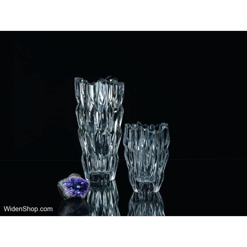 Natchmann Quartz Crystal Vase 10- Inches, Glass Vases for a Centerpiece, Bouquet, Flowers, and Home Décor, Wedding Gift, Tall, Clear, Dishwasher Safe