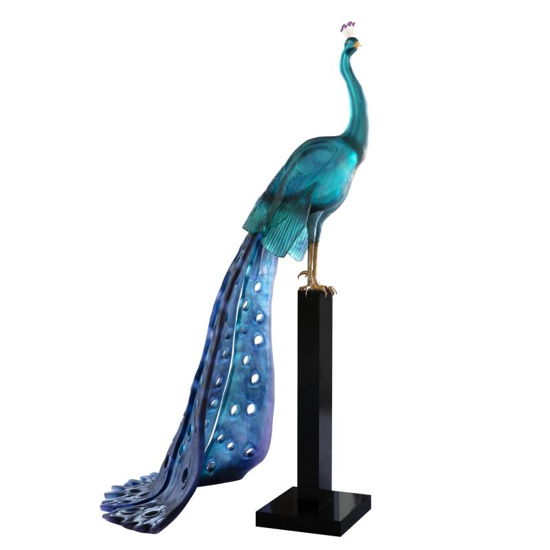 DAUM Tropical Peacock by Madeleine Van Der Knoop 05326-2