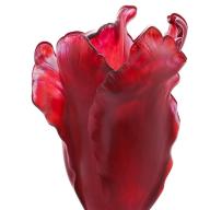 Daum Red large tulip Vase 99 ex