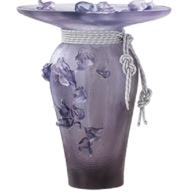 Daum Grey & purple Fantasy Garden magnum vase  50 EX