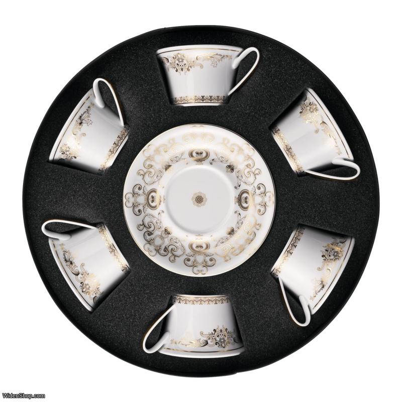 VERSACE MEDUSA GALA Set with 6 tea cups saucers SKU: 19325-403635-29253