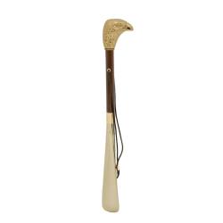Pasotti Italian Umbrella cs W85or-le - Gold Eagle Shoehorn, Brown Wood Shaft