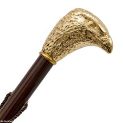 Pasotti Italian Umbrella cs W85or-le - Gold Eagle Shoehorn, Brown Wood Shaft