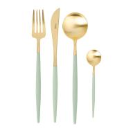 CUTIPOL Goa Cutlery Set - 24 Piece - Gold/Mint Green GO.006 CEGB
