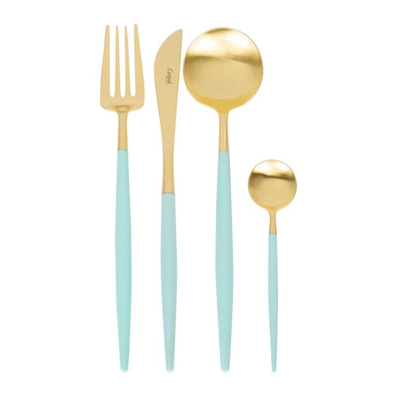 CUTIPOL Goa Cutlery Set - 24 Piece - Gold/Turquoise GO.006 TGB