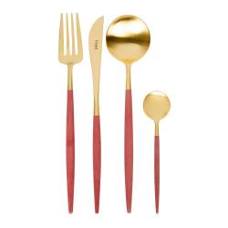 CUTIPOL Goa Cutlery Set - 24 Piece - Red/Gold GO.006 RGB