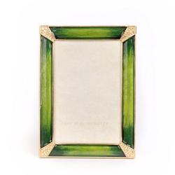 Jay Strongwater Leonard Pave Corner 4 x 6 Frame Emerald SPF5830-242