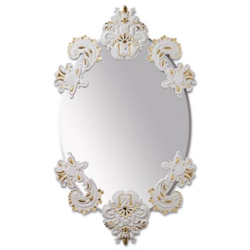 Lladro Oval Wall Mirror without Frame. Golden Lustre. Limited Edition 01007768