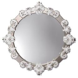 Lladro Round Large Wall Mirror. Silver Lustre and White. Limited Edition 01007793