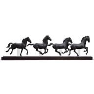Lladro Galloping Herd Horses Figurine. Black 01009085