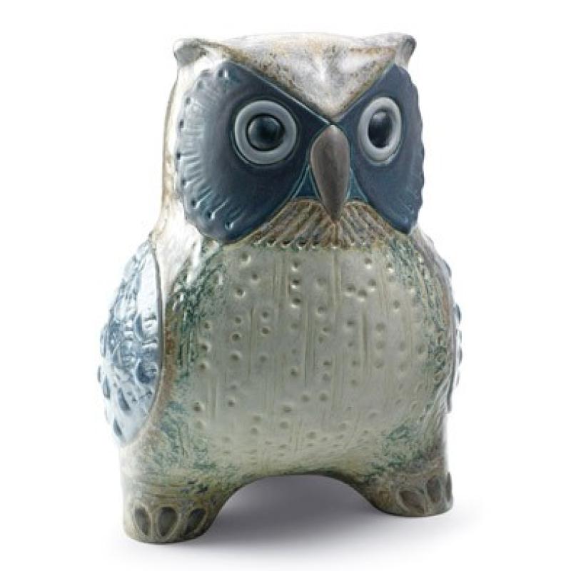 Lladro Owl Figurine. Large model. Grey 01012532