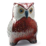 Lladro Owl Figurine. Large model. Red 01012533