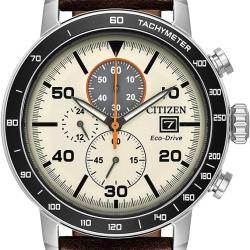 Citizen Mens Eco-Drive Sport Casual Brycen Weekender Chronograph Watch 12/24 Hour Time Date Tachymeter Luminous Hands